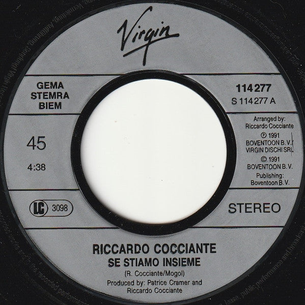 Riccardo Cocciante : Se Stiamo Insieme (7", Single)