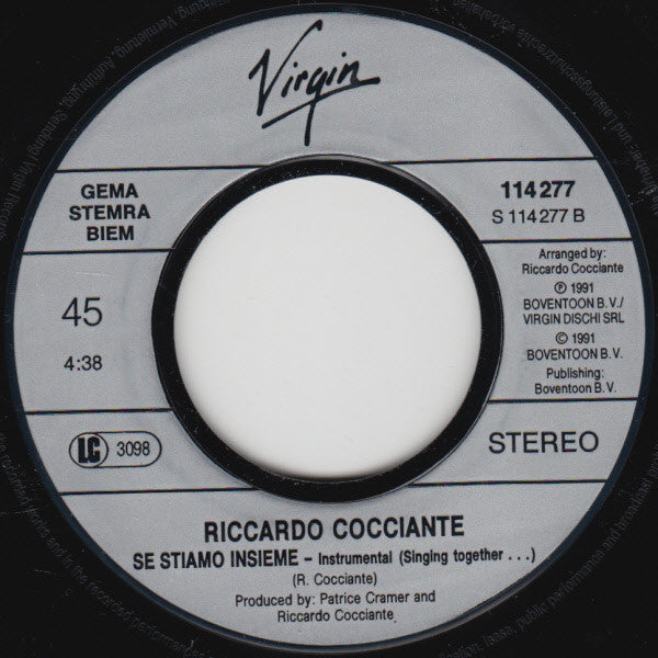 Riccardo Cocciante : Se Stiamo Insieme (7", Single)