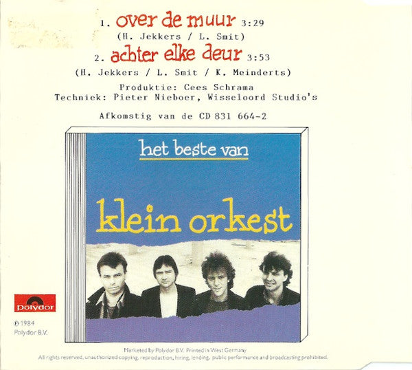 Klein Orkest : Over De Muur / Achter Elke Deur (CD, Mini, Single, RE)