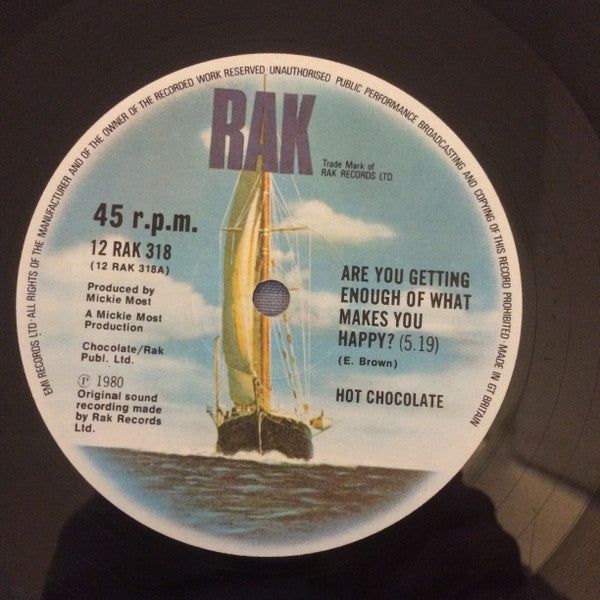Hot Chocolate : Are You Getting Enough Of What Makes You Happy? (12", Single, Ltd)