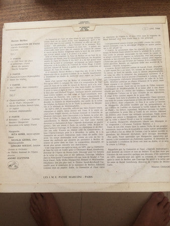 Hector Berlioz, Rita Gorr, Nicolai Gedda, Gérard Souzay, André Cluytens : La Damnation De Faust – Pages Choisis de la Légende Dramatique de Berlioz (LP)