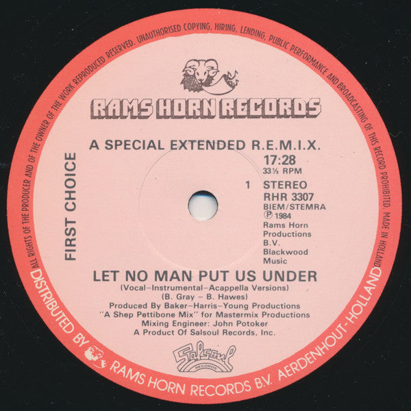 First Choice : Let No Man Put Us Under (12")