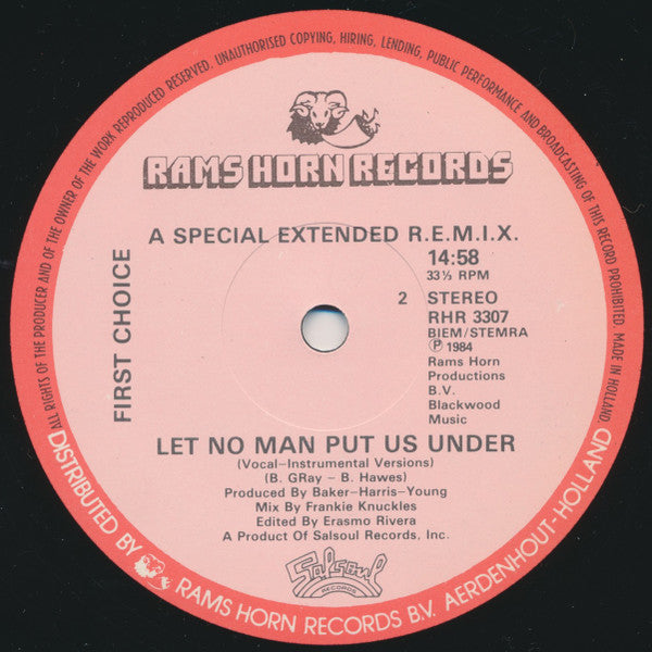 First Choice : Let No Man Put Us Under (12")
