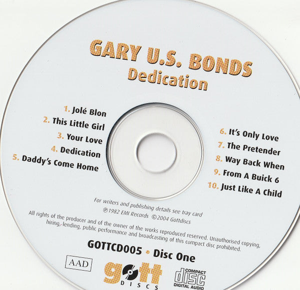 Gary U.S. Bonds : Dedication/On the Line (Comp + CD, Album, RE, RM + CD, Album, RE, RM)