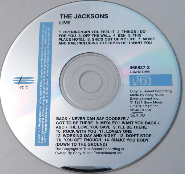The Jacksons : Live (CD, Album, RE)