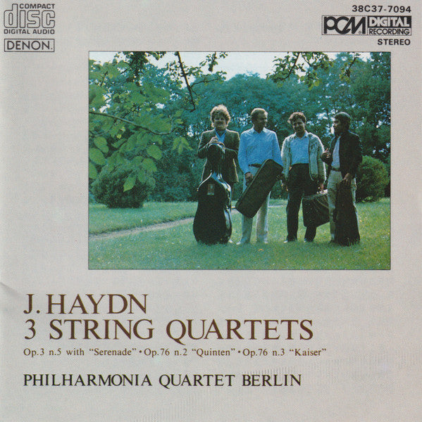 Joseph Haydn, Philharmonia Quartett Berlin : 3 String Quartets (CD)