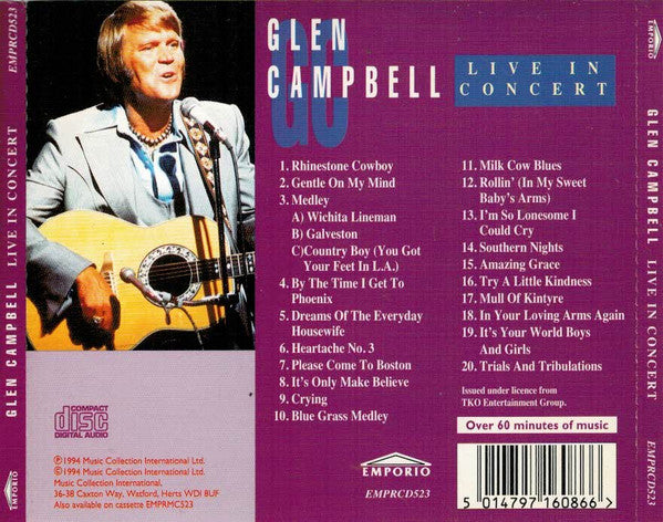 Glen Campbell : Live In Concert (CD, Album)