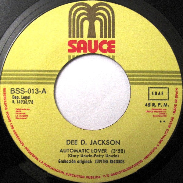Dee D. Jackson : Automatic Lover (7", Single)