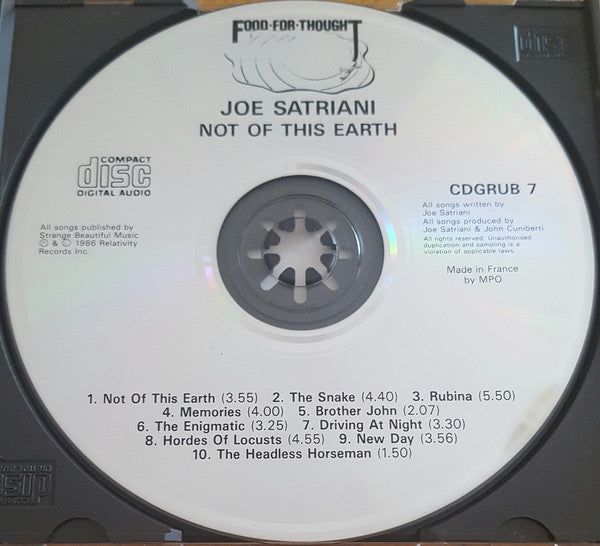 Joe Satriani : Not Of This Earth (CD, Album, RE)