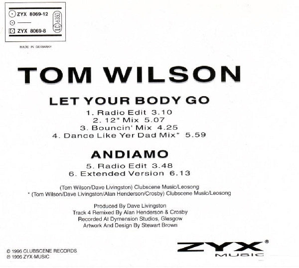 Tom Wilson : Let Your Body Go (CD, Maxi)
