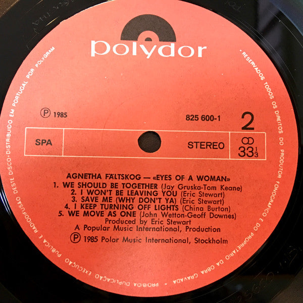 Agnetha Fältskog : Eyes Of A Woman (LP, Album)