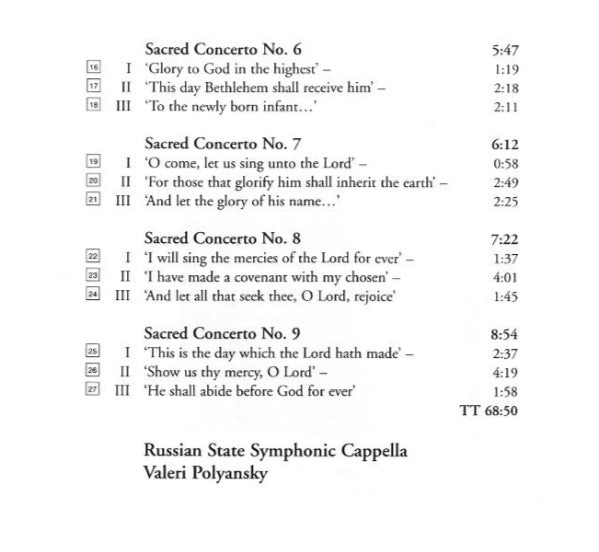 Dimitrij Bortniansky, The Russian State Symphony Cappella, Valery Polyansky : Sacred Concertos, Volume 1 (CD, Album)