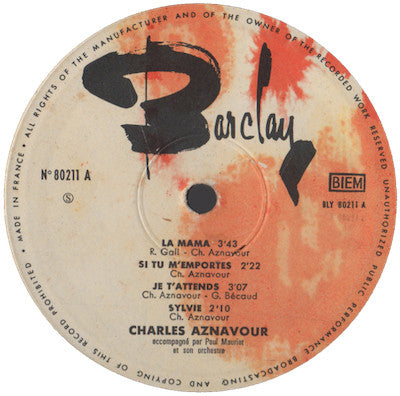 Charles Aznavour : La Mamma (10", Album)