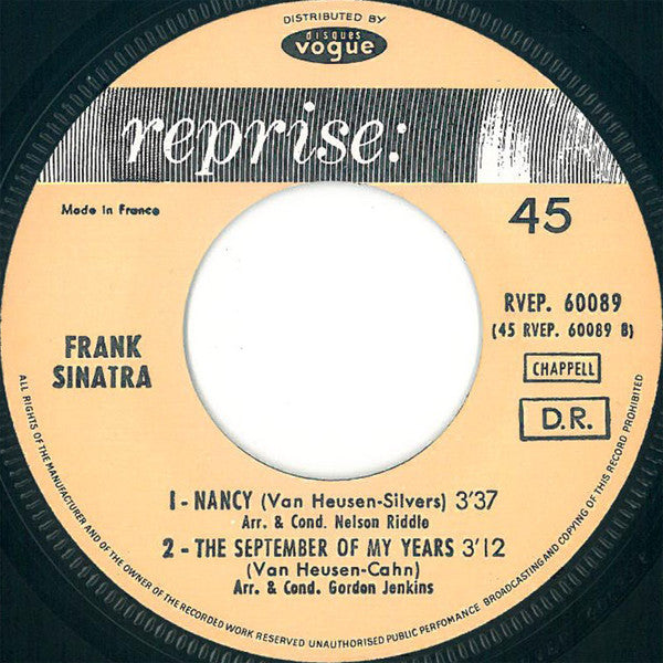 Frank Sinatra : Strangers In The Night (7", EP)