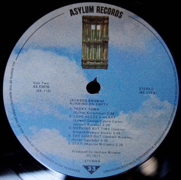 Jackson Browne : Running On Empty (LP, Album)