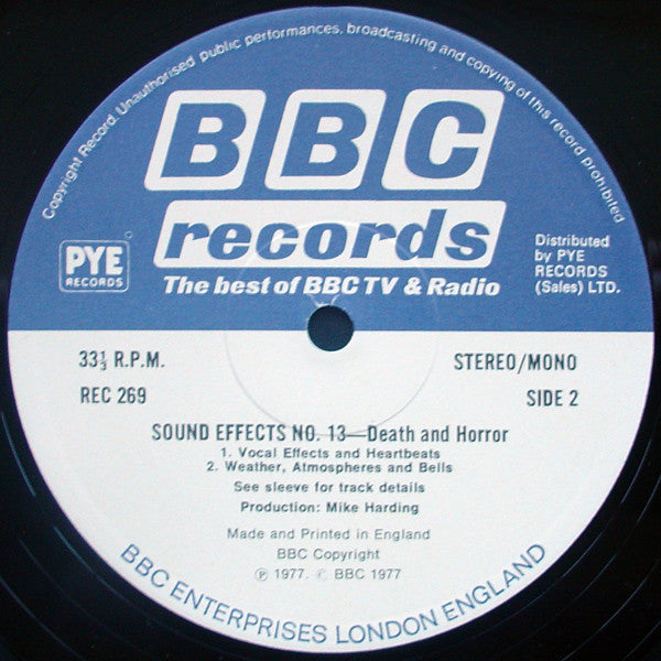 Mike Harding (3) : Sound Effects Vol. 13 (Death & Horror) (LP, Mono)