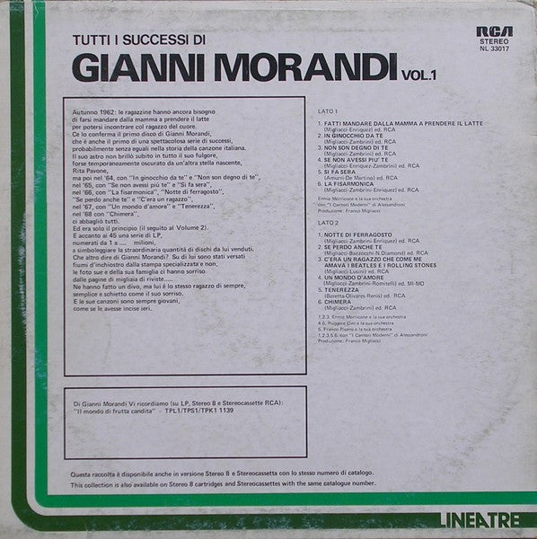 Gianni Morandi : Tutti I Successi Di Gianni Morandi Vol. 1 (LP, Comp)