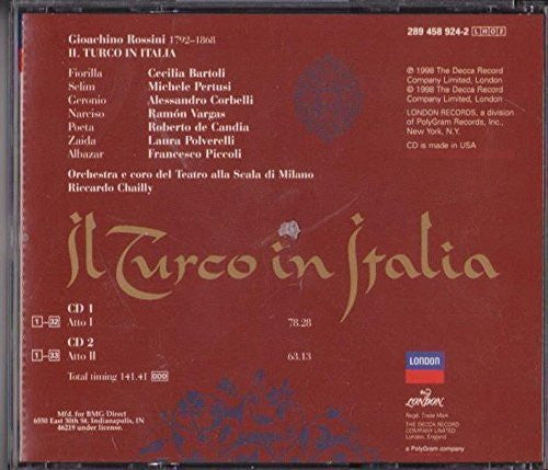 Cecilia Bartoli, Alessandro Corbelli, Michele Pertusi, Ramón Vargas, Orchestra Del Teatro Alla Scala e Coro Del Teatro Alla Scala, Riccardo Chailly, Gioacchino Rossini : Il Turco in Italia (2xCD, Album, Club)