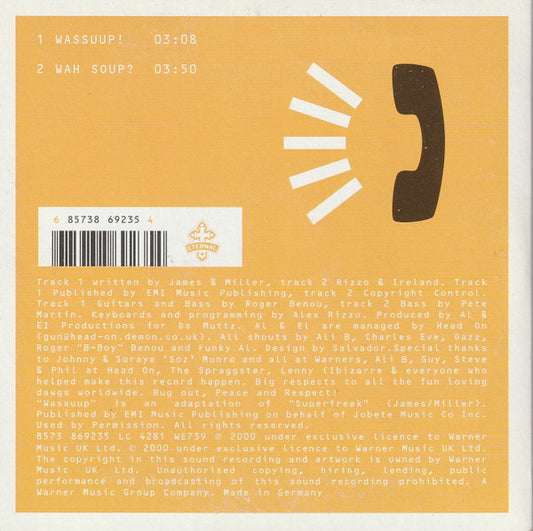 Da Muttz : Wassuup! (CD, Single, Car)