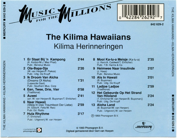 De Kilima Hawaiians : Kilima Herinneringen (CD, Album, Comp)