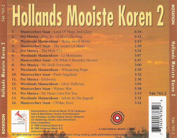Westlands Mannenkoor, De Mastreechter Staar, Pro Musica Bussum : Hollands Mooiste Koren 2 (CD, Comp, RE)