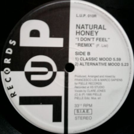 Natural Honey : I Don't Feel (Remix) (12")