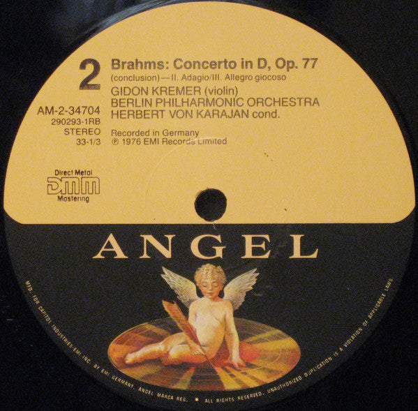 Berliner Philharmoniker, Herbert Von Karajan, Gidon Kremer, Johannes Brahms : Violin Concerto In D Major, Op. 77 (LP, RM)