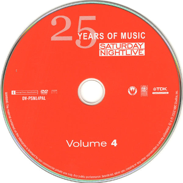 Various : Saturday Night Live - 25 Years Of Music Vol 4 (DVD-V, PAL)