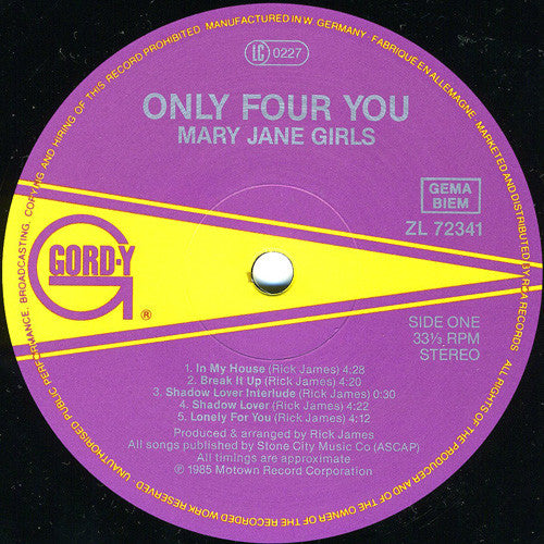 Mary Jane Girls : Only Four You (LP, Album)