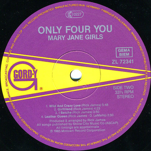 Mary Jane Girls : Only Four You (LP, Album)