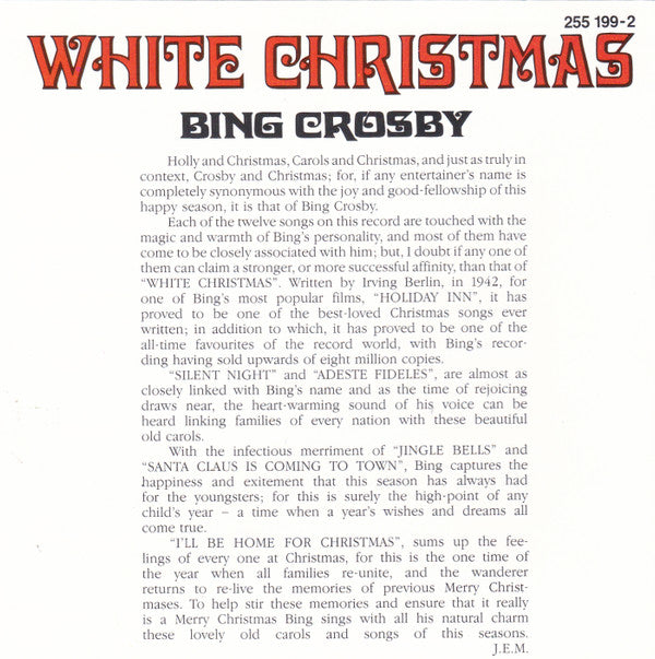 Bing Crosby : White Christmas (CD, Album, RE)