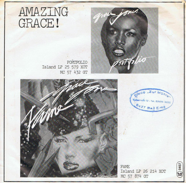 Grace Jones : On Your Knees (7", Single)