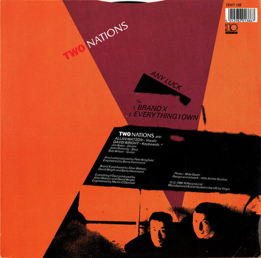 Two Nations (2) : Any Luck (12", Single)