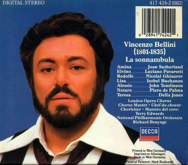 Vincenzo Bellini / Joan Sutherland • Luciano Pavarotti • Nicolai Ghiaurov - National Philharmonic Orchestra, Richard Bonynge : La Sonnambula (2xCD + Box, Album, RE, Sli)