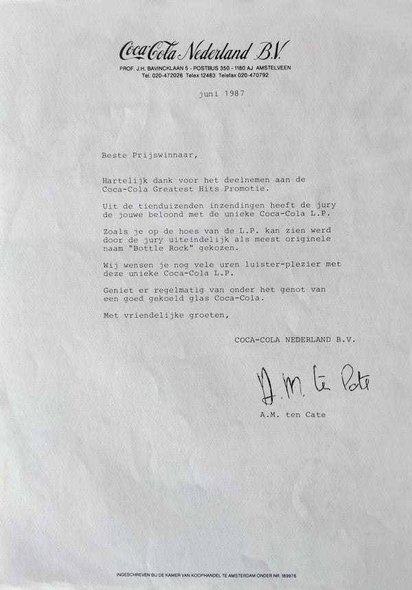 Various : Coca Cola - Bottle Rock (LP, Comp)