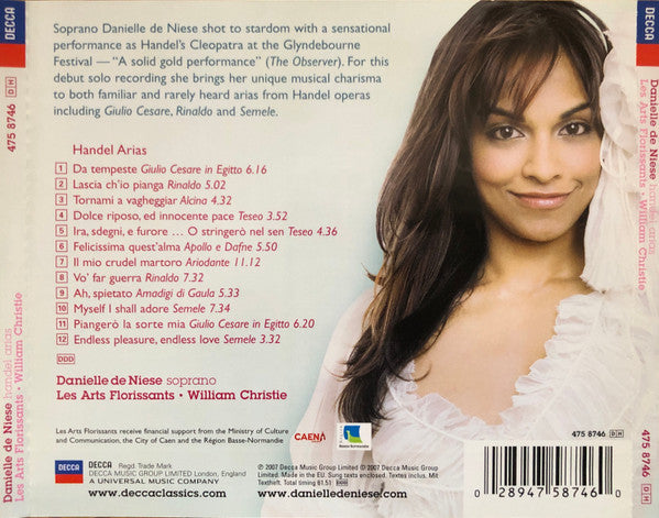 Danielle de Niese, Les Arts Florissants, William Christie : Handel Arias (CD, Album)