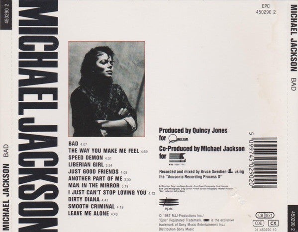Michael Jackson : Bad (CD, Album, RE)