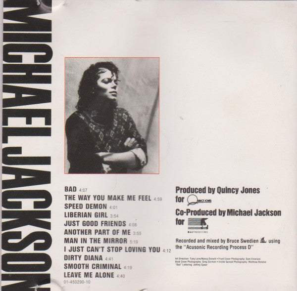 Michael Jackson : Bad (CD, Album, RE)