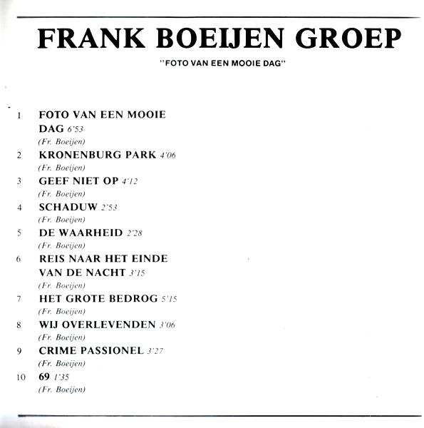 Frank Boeijen Groep : Foto Van Een Mooie Dag (CD, Album, RE)