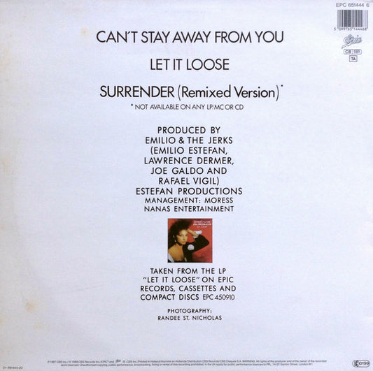 Miami Sound Machine : Can't Stay Away From You (12", Maxi)