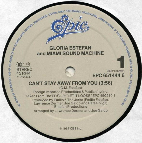 Miami Sound Machine : Can't Stay Away From You (12", Maxi)