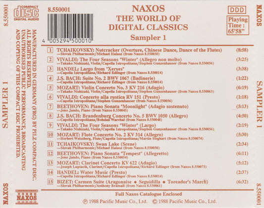 Various : The World Of Digital Classics Sampler 1 (CD, Comp, Smplr)