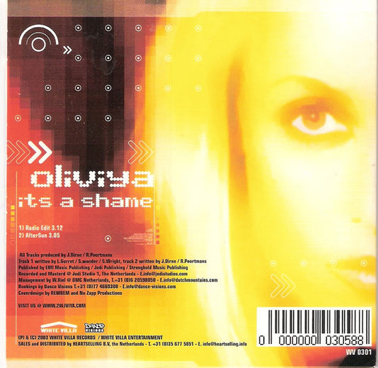 Olivya : It's A Shame (CD, Single)