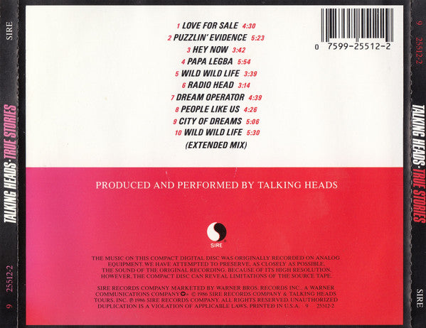 Talking Heads : True Stories (CD, Album, RE)