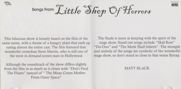 Alan Menken, Howard Ashman - The West End Orchestra And The West End Singers : Little Shop Of Horrors (CD, Album)