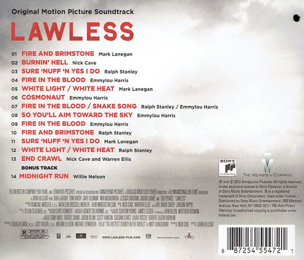 Nick Cave & Warren Ellis : Lawless (Original Motion Picture Soundtrack) (CD, Comp)