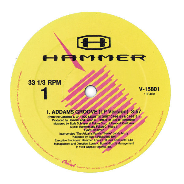 MC Hammer : Addams Groove (12", Single, Spe)