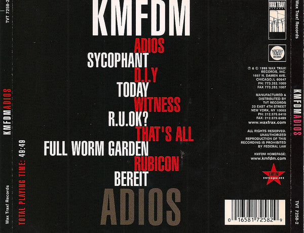 KMFDM : Adios (CD, Album)