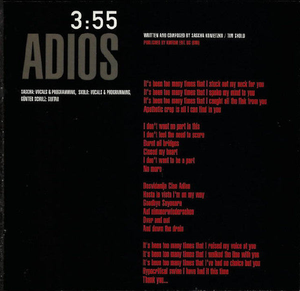 KMFDM : Adios (CD, Album)