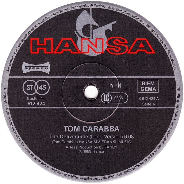 Tom Carabba : The Deliverance (12", Maxi)